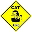 CHRISTMAS CAT XING sign * street animal