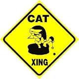 CHRISTMAS CAT XING sign * street animal
