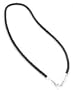 Sterling Silver Black Leather 18" Cord Chain Necklace