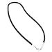 Sterling Silver Black Leather 24" Cord Chain Necklace