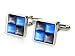 Unforgettable Blue & Gray Catseye-style Cufflinks in Silver Frame by Cuff-Daddy Unforgettable Blue & Gray Catseye-style Cufflinks in Silver Frame by Cuff-Daddy