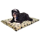 Bramton Thermal Dog Cushion (beige paw print design - 28'' x 40'' (large))
