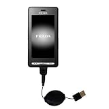 Retractable USB Cable for the LG KE850 Prada with Power Hot Sync and Charge capabilities - Gomadic Brand w/ TipExchange Technology