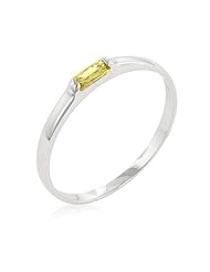 Yellow Petite Solitaire Ring