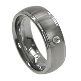 Tungsten Carbide Ring with 0.015CT Diamond