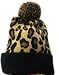 Leopard Animal Print Knit Beanie Hat Cap Pom