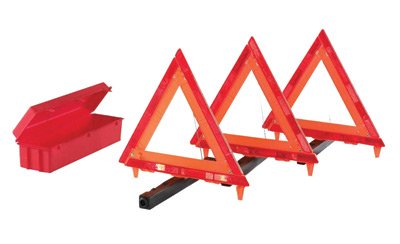 Cortina Safety Products Fluorescent Orange Acrylic 3-Piece Triangle Warning Kit With (3) Triangles in Living Hinge Box