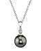 14K Gold Tahitian South Sea Cultured Pearl & Diamond Michelle Pendant Necklace