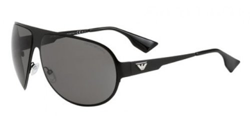 Emporio Armani Men’s 9623 Shiny Black Frame/Grey Lens Metal Sunglasses