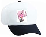 White Cap with elephant, circus, unicycle