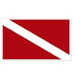 Dive Flag Decal Sticker - Size:3.0 x 4.9 inches - Color:Red