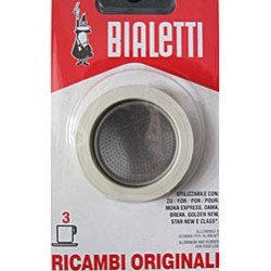 Bialetti 3-Cup Moka Express Replacement Gasket / Filter Pack