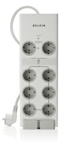 Belkin Conserve Switch Überspannungsschutz (8 Steckdosen, Funkfernbedienung)