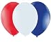 Pack of 20 Red/White/Blue Latex Balloons (9"/23cm) {Great Britain}