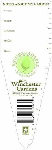 Winchester Gardens Assorted Biodegradable Veggie and Herb Markers, 18 Markers (9 Vegetable Markers and 9 Herb Markers)