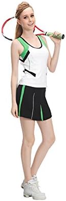 Caggeen Women's Tennis Skort With Athletic Shorts (L, Black)