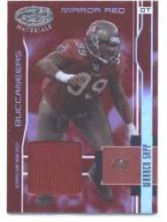 2003 Leaf Certified Materials Mirror Red #122 Warren Sapp - Tampa Bay Buccaneers (Piece of Authentic Game Worn Jersey - Serial #d to 150)(Football Cards)