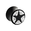 9/16" Austrian Crystal Black Star Saddle Plug