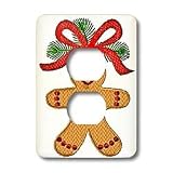 Lee Hiller Designs Embroidery Prints Christmas - Christmas Ornament Gingerbread Man - Light Switch Covers - 2 plug outlet cover