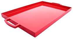 Zak Designs Pop 17 by 11-1/2-Ounce Large Rectangular Tray, Red