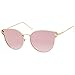 zeroUV - Women's Metal Frame Arrow Temples Colored Mirror Flat Lens Cat Eye Sunglasses 58mm