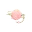 Multi Faceted Rose Quartz Gemstone Pendulum with Silver Caps, Metaphysical Dowsing Tool