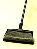 Kitchen Broom with Clip-on Dustpan Black