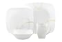 Corelle Square Vitrelle 16-Piece Dinnerware Set, Service for 4, Modern Lines