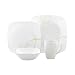 Corelle Square Vitrelle 16-Piece Dinnerware Set, Service for 4, Modern Lines