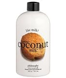 philosophy sweet coconut milk shampoo, shower gel, and bubble bath