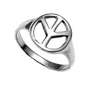 Sterling Silver Ring - Peace Sign - Size: 4-10