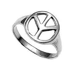 Sterling Silver Ring - Peace Sign - Size: 4-10