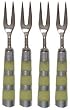 Decorative Shrimp Fork with Yellow Resin Handle Set of Four