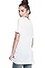 Alexander + David Women's Slub Cotton Modal Tops Burnout Loose V-Neck Boyfriend T-Shirt Stitch Back Casual Tee