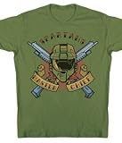 MICROSOFT X-BOX HALO 3 SPARTANS TATTOO Military Green Fine Soft Cotton Tee Licensed