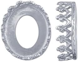 Argentium Silver 10 x 8mm Oval Gallery Wire Bezel Cup Setting