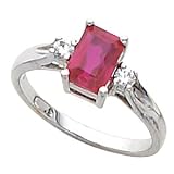 Platinum Ruby and Diamond Ring -- OTHER GEMS AVAILABLE