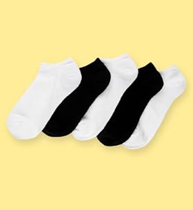 5 Pairs Of Cotton Rich Assorted Trainer Liner Socks