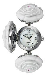 Betsey Johnson Women’s BJ4153 Sweetie Pie Collection White Flip Flower Top Watch