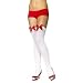 Thigh-High Stockings White with Red Bow