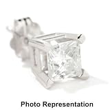 14K White or Yellow Gold 0.13ct Princess Diamond Single Stud, G-H & SI
