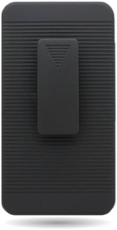 Saapni Premium Galaxy Note 3 Holster Combo - Rubberized Ribbed Texture Shell And Holster With Fixed Ratching Belt Clip - Black