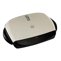 George Foreman GRP4 Next Grilleration 4-Burger Grill with Removable Plates, White