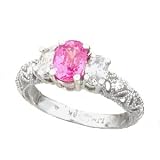 18K 1.10 CT Pink Sapphire & Diamond Ring by Morris & David
