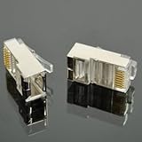 Bluecell 50 pcs Metallic Shielded RJ45 Plug