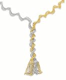 14k Beaded Two-tone Lariat Necklace