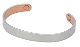 Sabona Brushed Silver Original Copper Magnetic Bracelet, Size XL