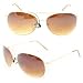 Premium Sunglasses UV400 Lens Technology - Unisex 6203 Gold Frame Fashion Aviator w Amber Gradient - Perfectly Match Everyday Apparel for Women & Men