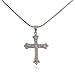 Sterling Silver Diamond Cubic Zirconia Gothic Cross Pendant
