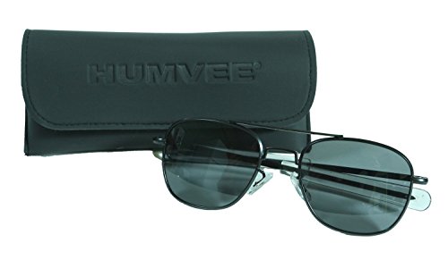 Humvee Pilot Sunglasses, Grey Polarized Lens, Black Frame